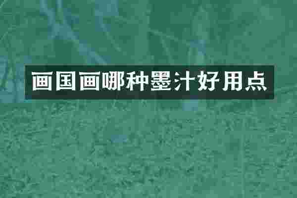 画国画哪种墨汁好用点