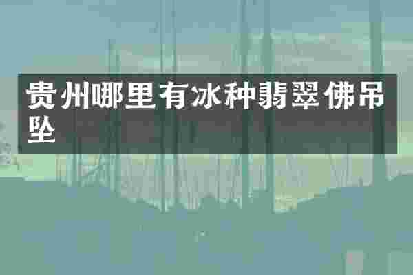 贵州哪里有冰种翡翠佛吊坠