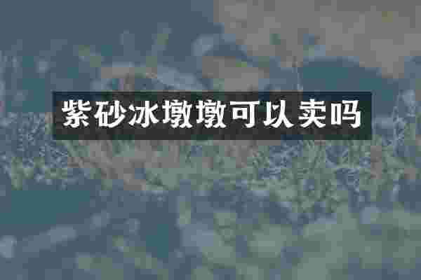 紫砂冰墩墩可以卖吗