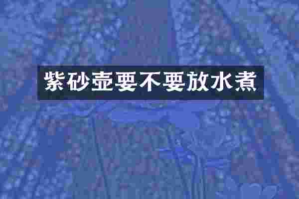 紫砂壶要不要放水煮