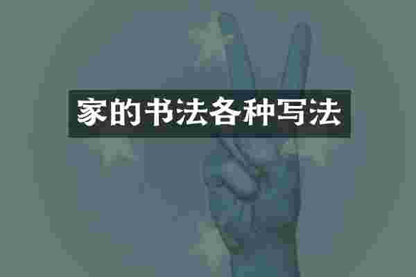 家的书法各种写法