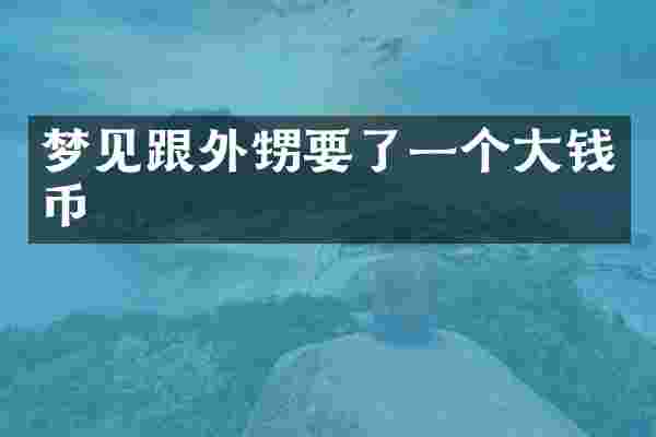 梦见跟外甥要了一个大钱币