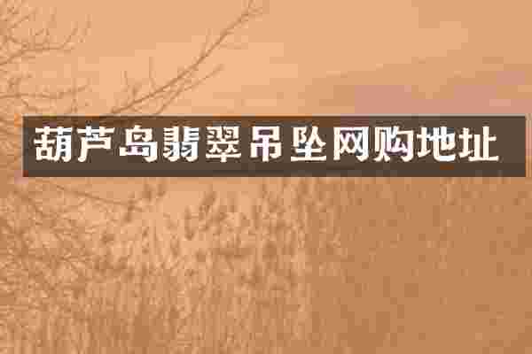 葫芦岛翡翠吊坠网购地址
