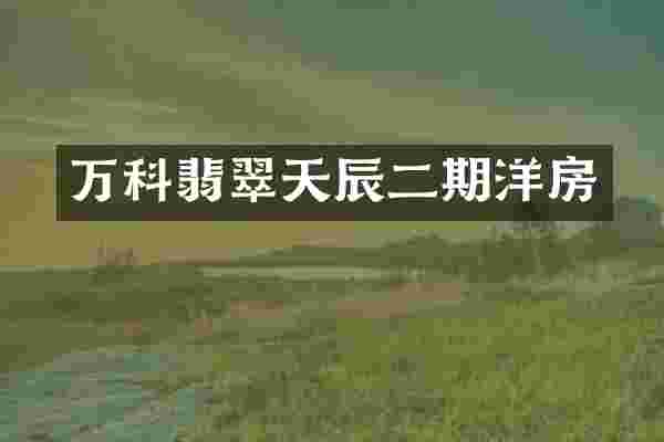 万科翡翠天辰二期洋房