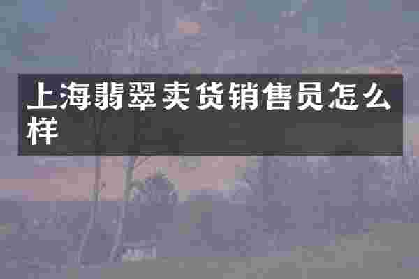 上海翡翠卖货销售员怎么样