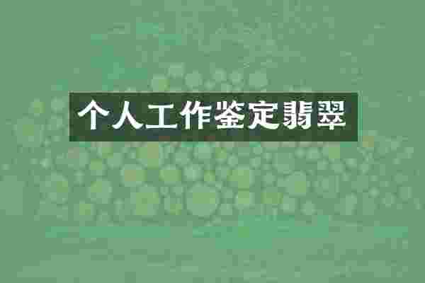 个人工作鉴定翡翠