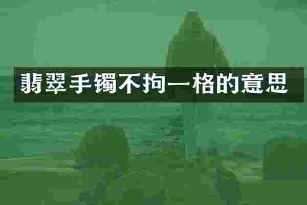 翡翠手镯不拘一格的意思