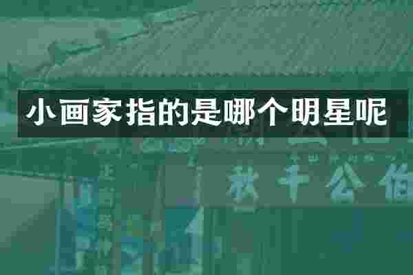 小画家指的是哪个明星呢