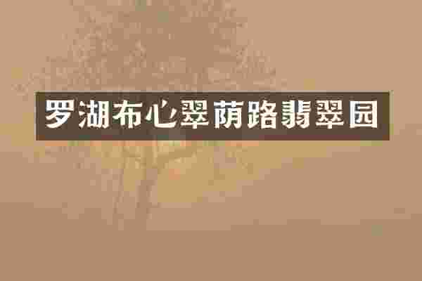 罗湖布心翠荫路翡翠园