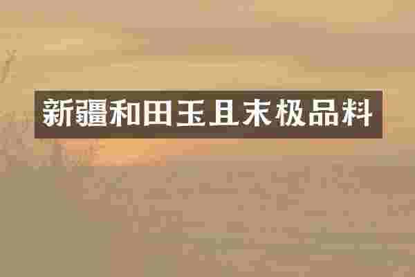 新疆和田玉且末极品料