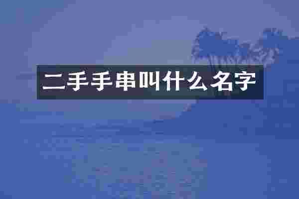 二手手串叫什么名字