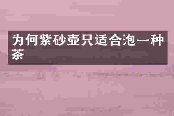 为何紫砂壶只适合泡一种茶