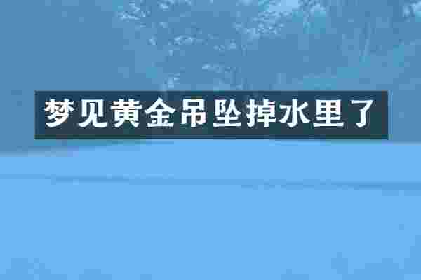 梦见黄金吊坠掉水里了